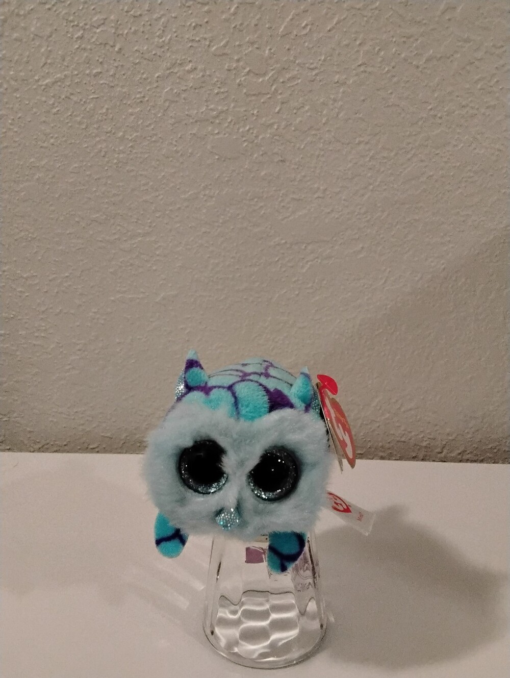 Teeny Tys Aqua and Purple Owl Plush Mimi